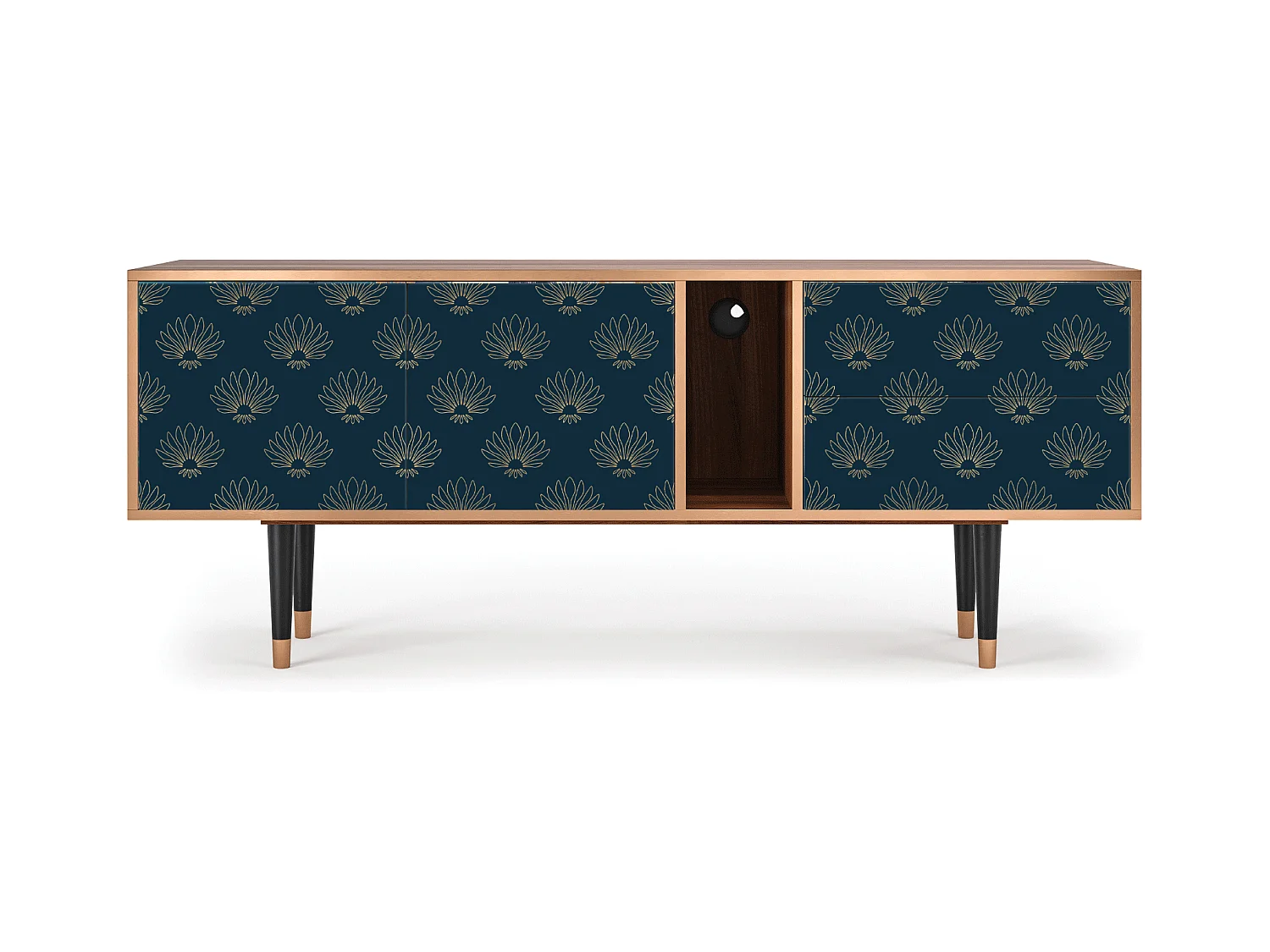 Szafka RTV - 170х69х48 cm - T1 - Blue Lotus, Orzech