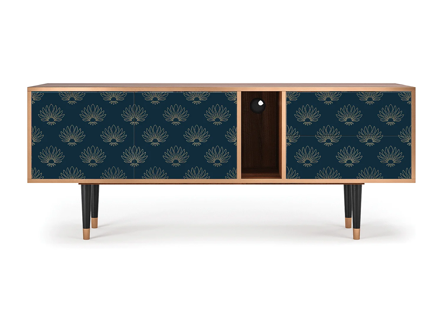 Meuble TV - 170х69х48 cm - T1 - Blue Lotus, Noyer