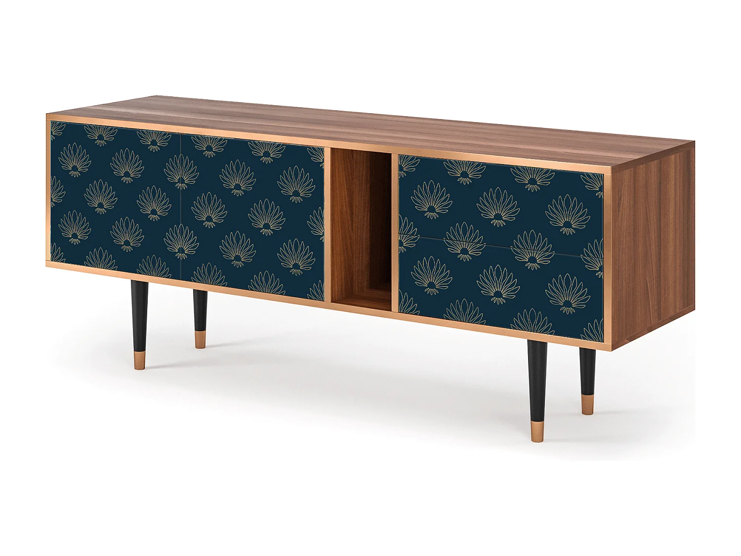 Mobile TV - 170х69х48 cm - T1 - Blue Lotus, Noce