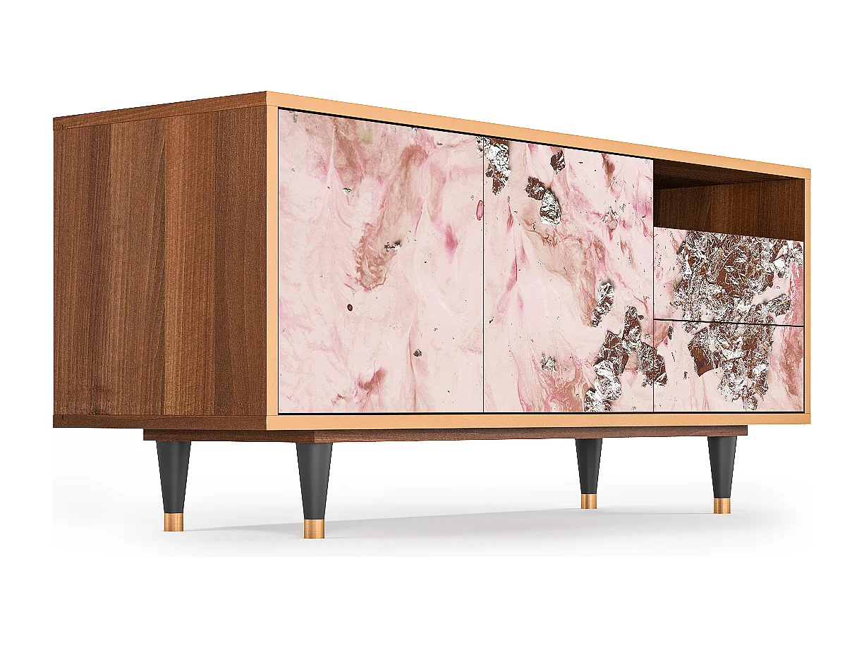 TV-meubel - 125х56х41 cm - T7 - Cotton Candy, Walnoot