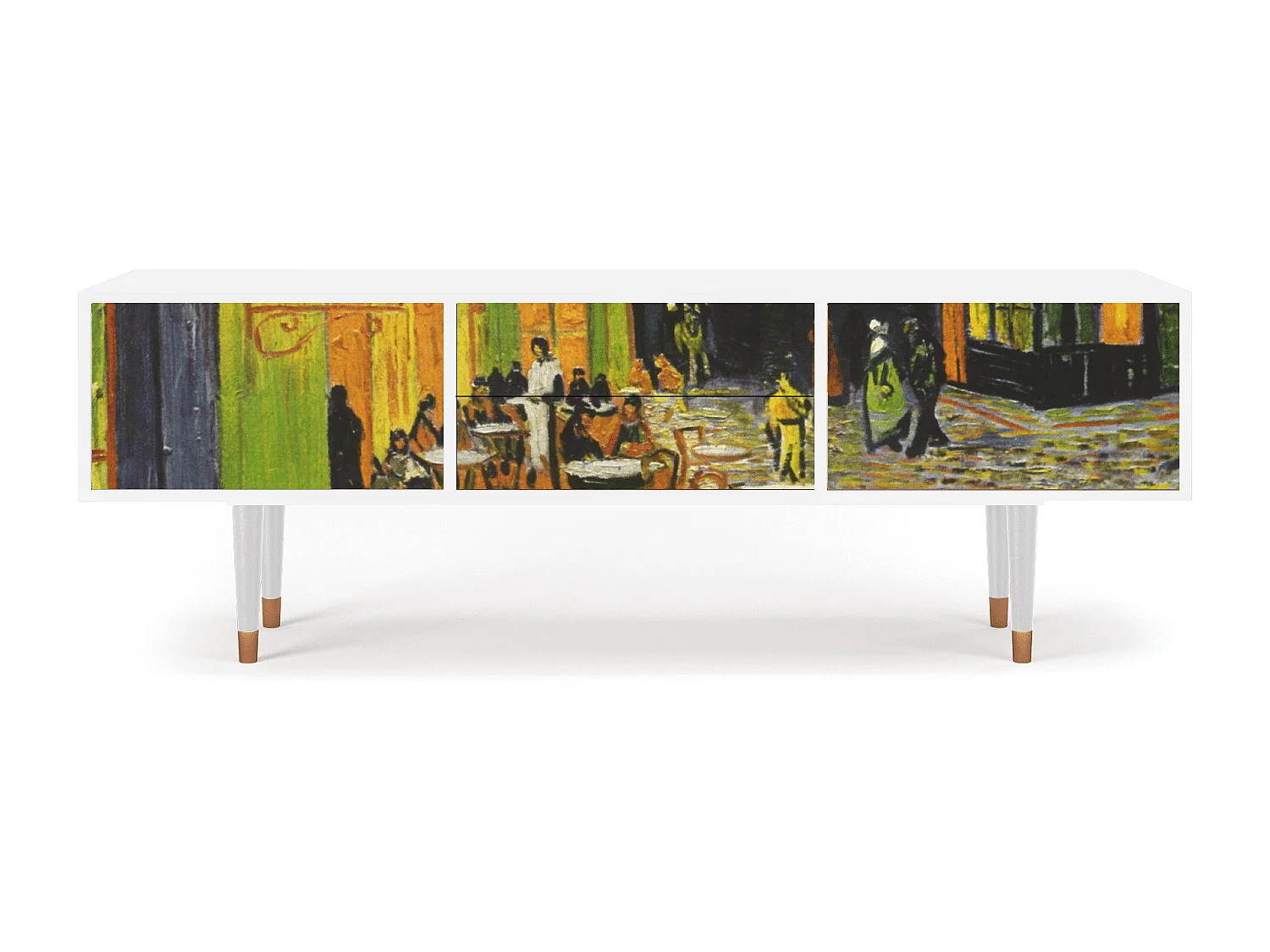 Mobile TV - 170х59х48 cm - T4 - Café Terrace at Night, Bianco