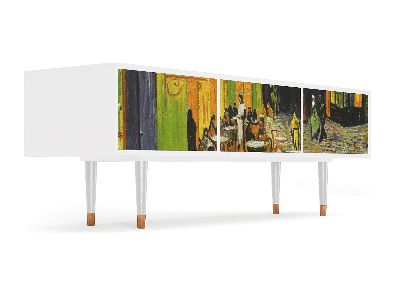 Mobile TV - 170х59х48 cm - T4 - Café Terrace at Night, Bianco