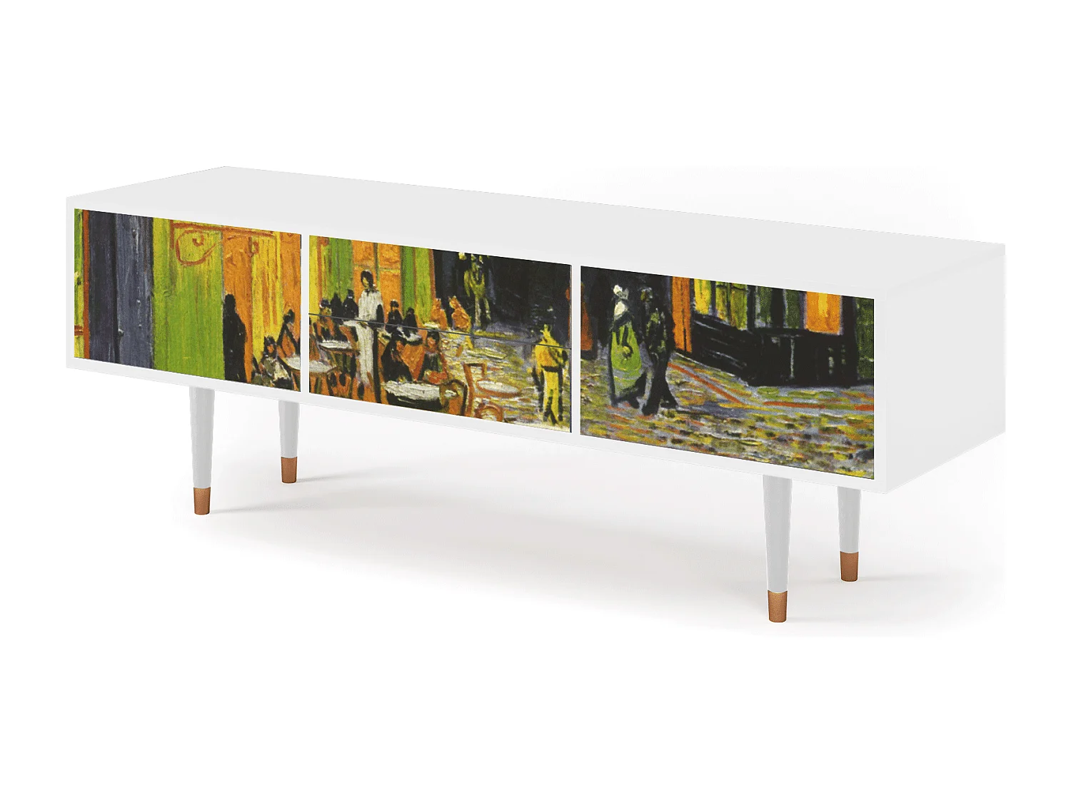 Mueble de TV - 170х59х48 cm - T4 - Café Terrace at Night, Branco