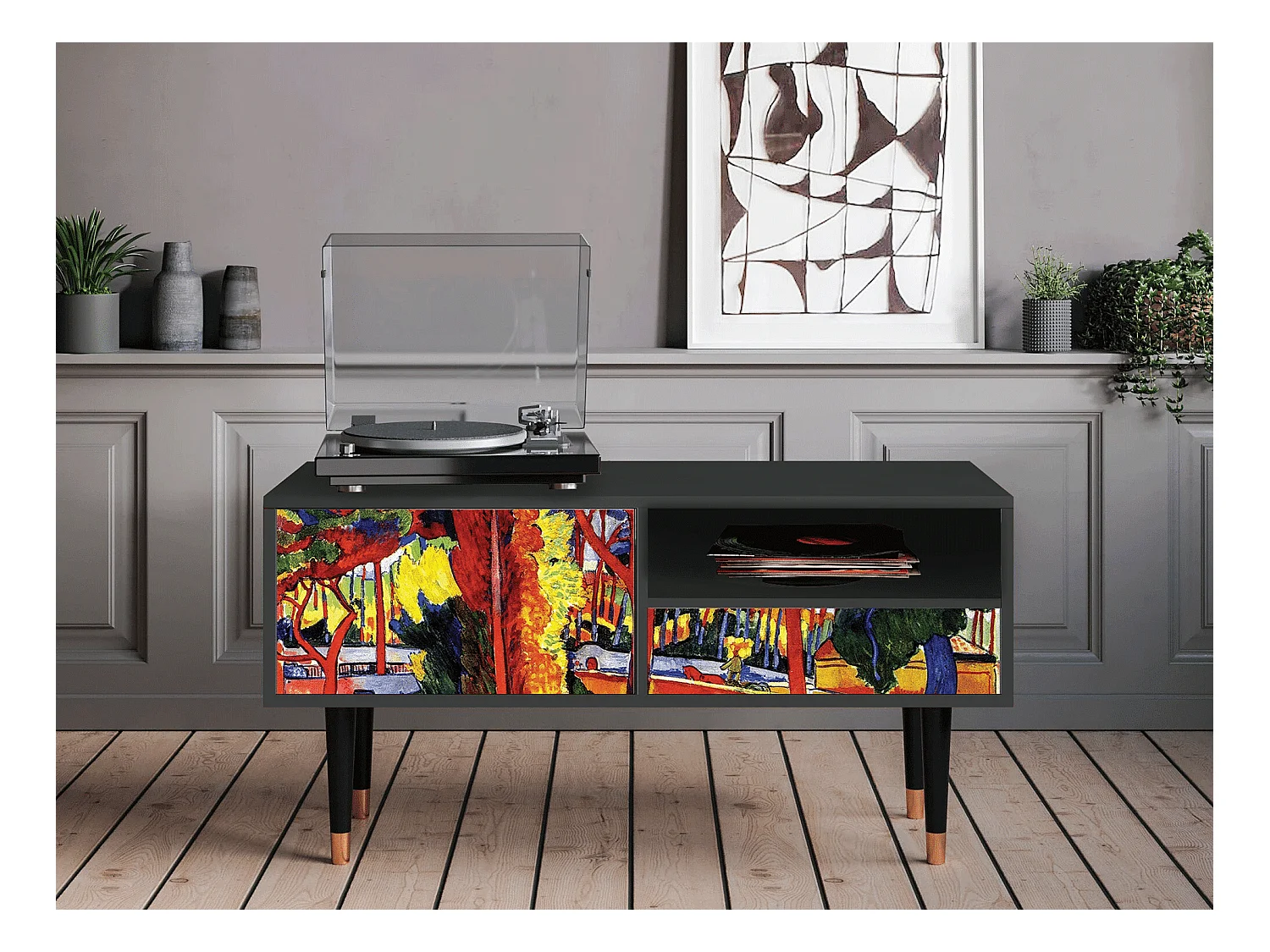 TV-Möbel - 115х59х48 cm - T3 - The Turning Road, Anthrazit