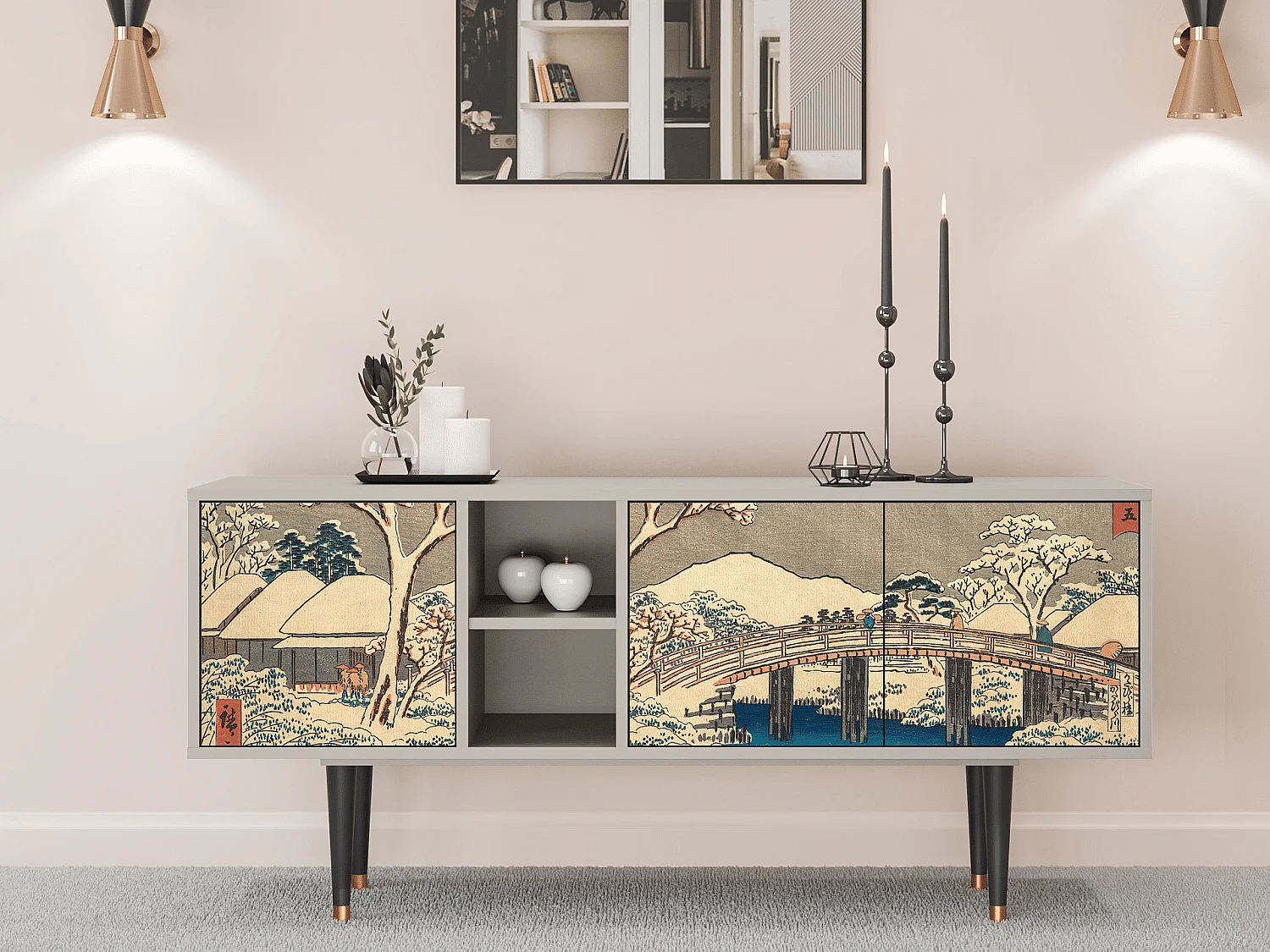 Meuble TV - 150х69х41 cm - T5 - Katabira River, Sable