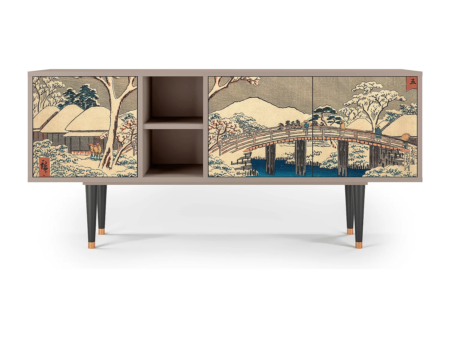 Meuble TV - 150х69х41 cm - T5 - Katabira River, Sable