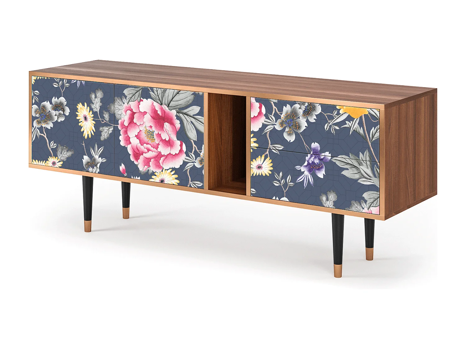 Meuble TV - 170х69х48 cm - T1 - Dark Flower Bed, Noyer