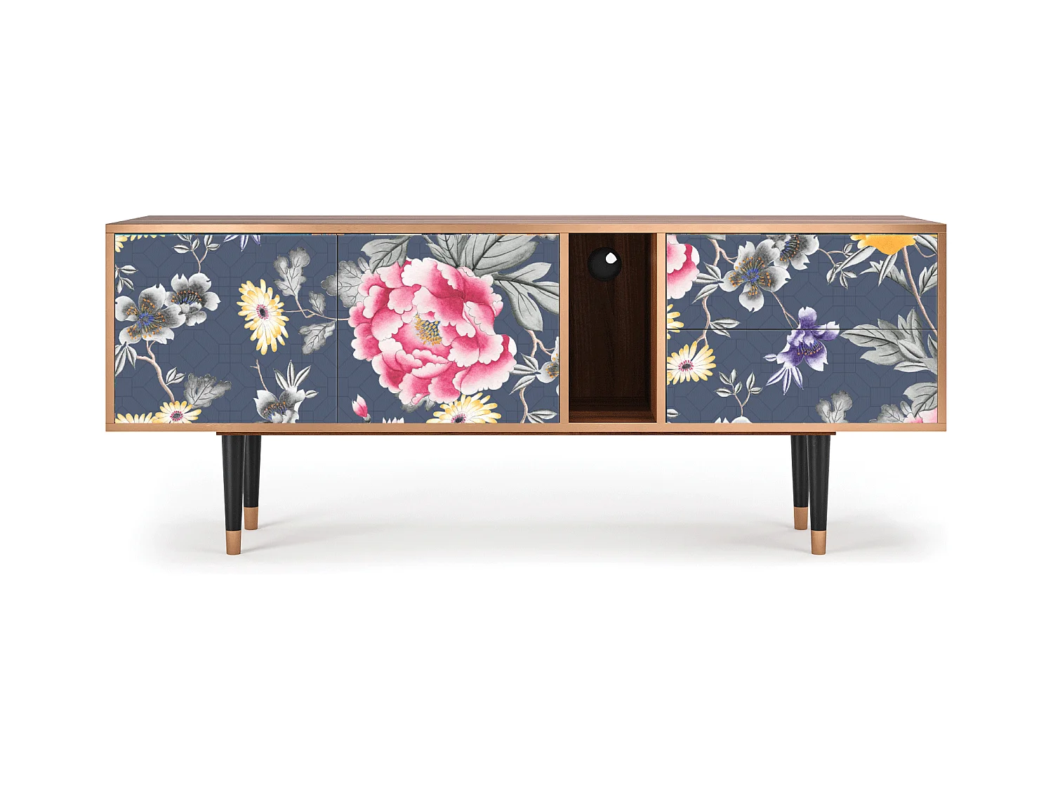 Szafka RTV - 170х69х48 cm - T1 - Dark Flower Bed, Orzech