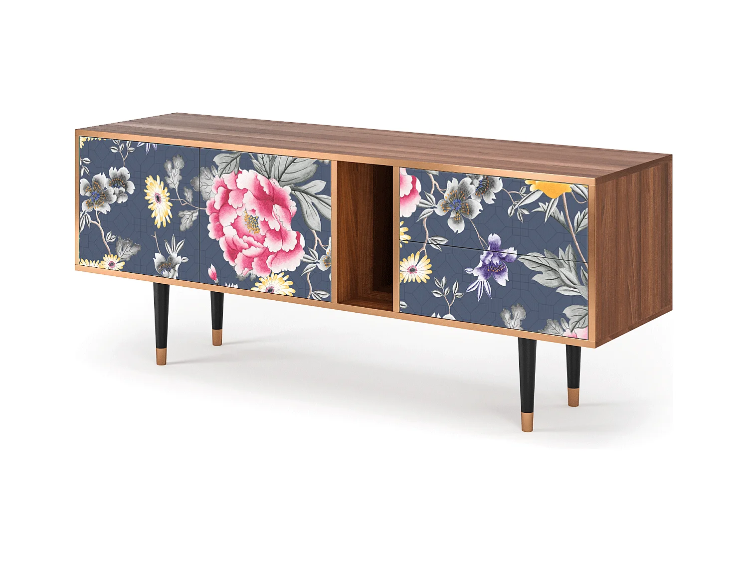 Szafka RTV - 170х69х48 cm - T1 - Dark Flower Bed, Orzech