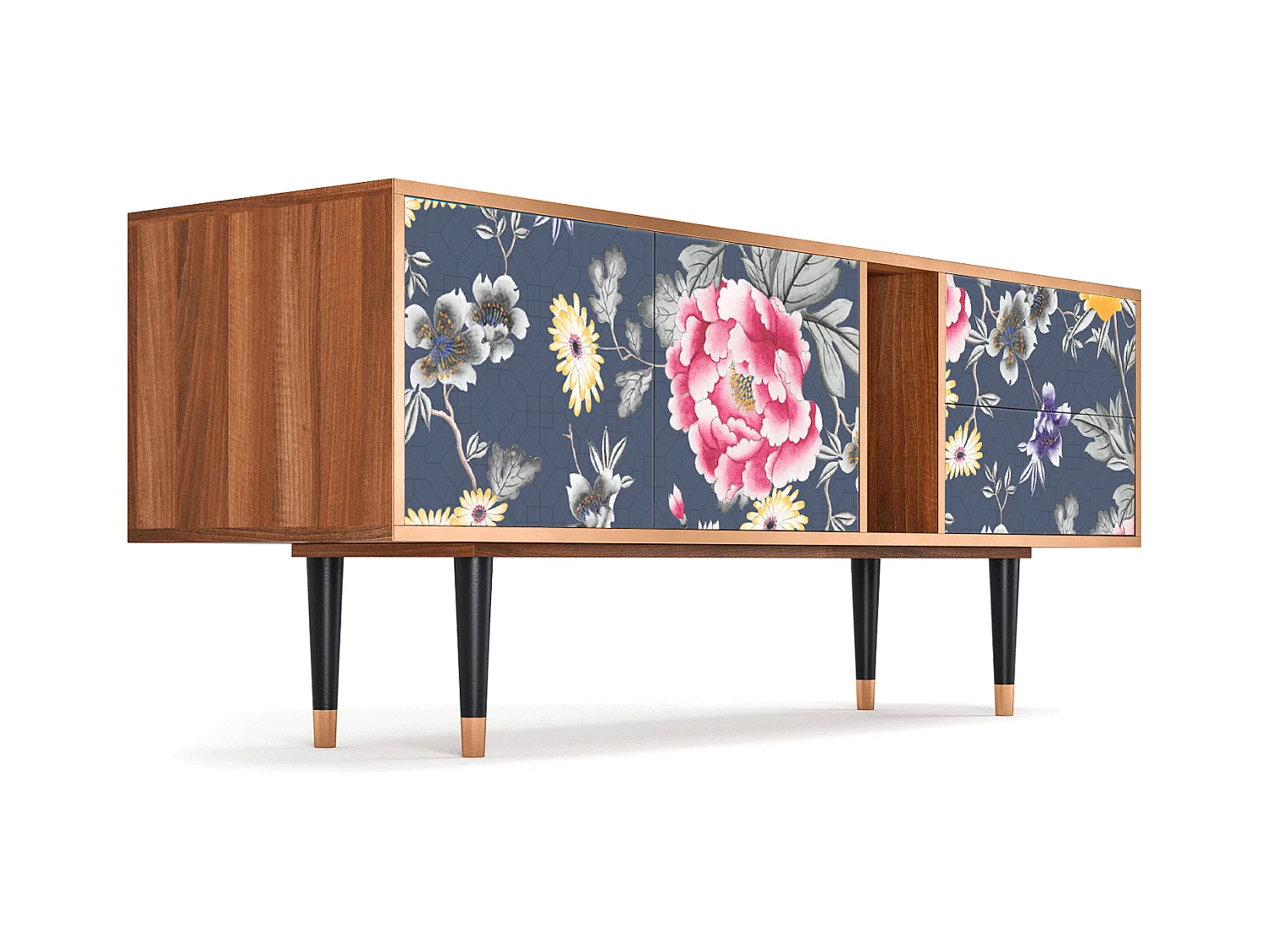 Szafka RTV - 170х69х48 cm - T1 - Dark Flower Bed, Orzech