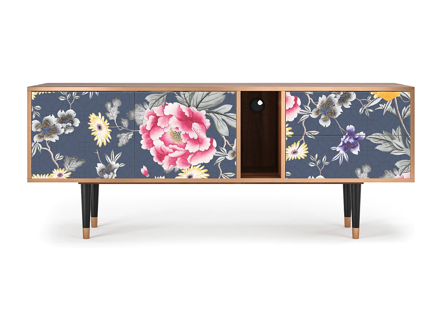 Mobile TV - 170х69х48 cm - T1 - Dark Flower Bed, Noce