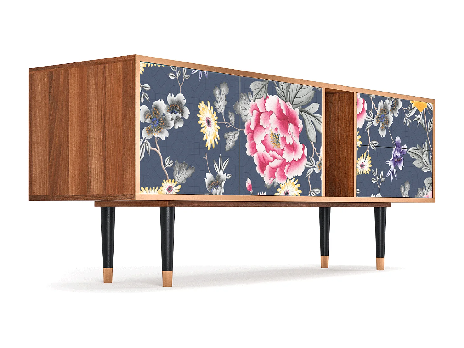 Mobile TV - 170х69х48 cm - T1 - Dark Flower Bed, Noce