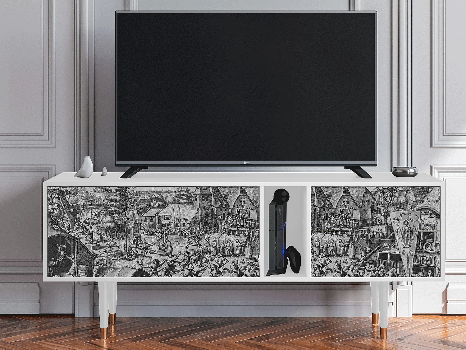 Mobile TV - 170х69х48 cm - T1 - The Festival of Saint, Bianco