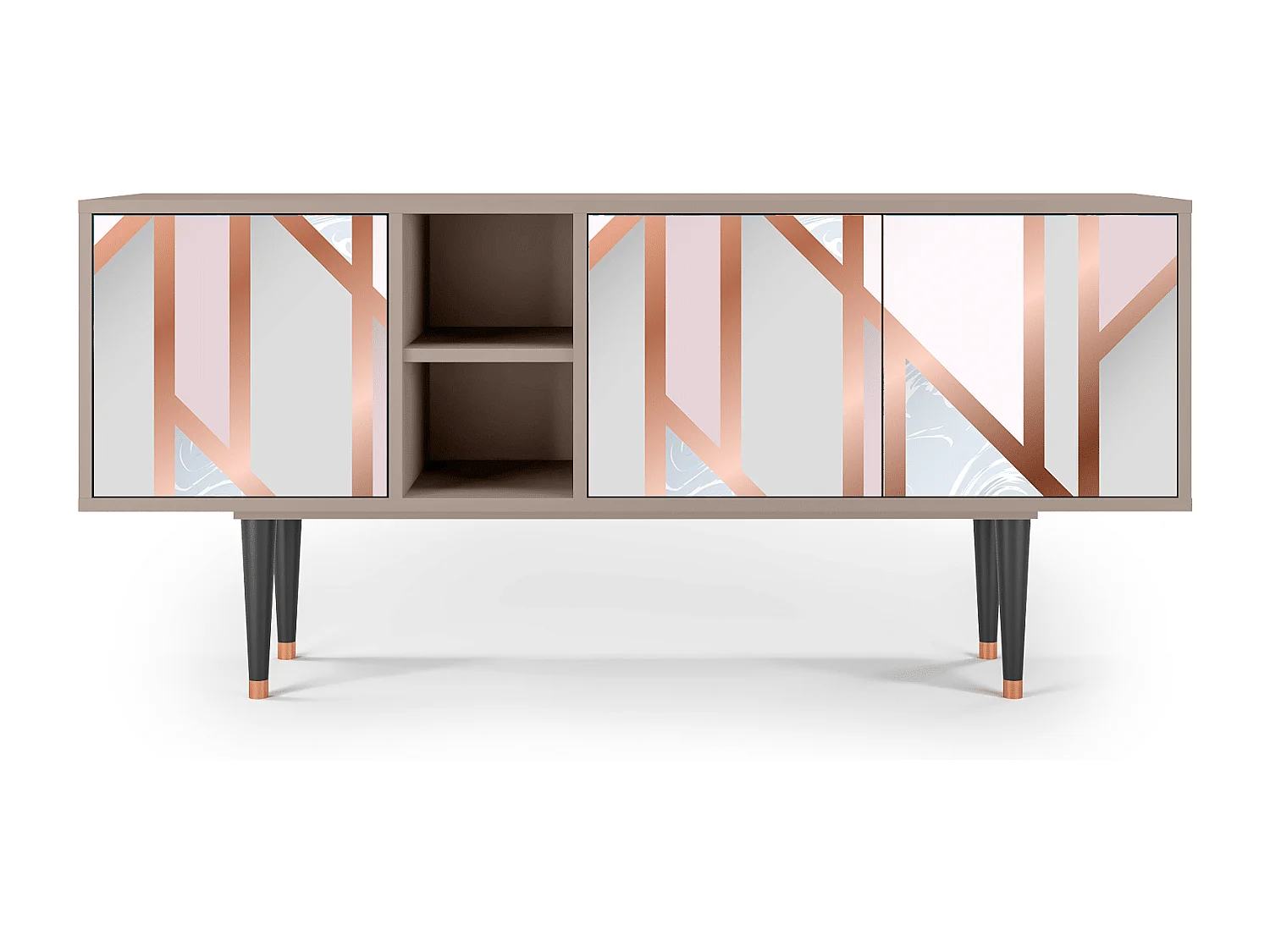 Mueble de TV - 150х69х41 cm - T5 - Champagne Story, Latte