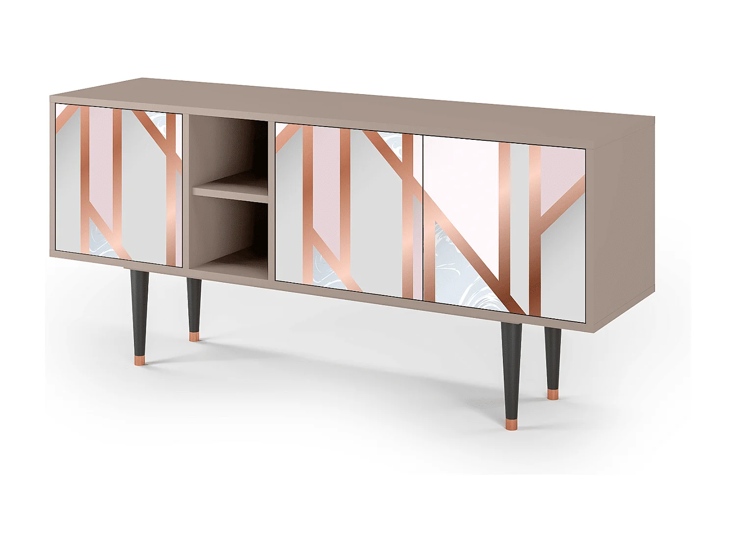 Mueble de TV - 150х69х41 cm - T5 - Champagne Story, Latte