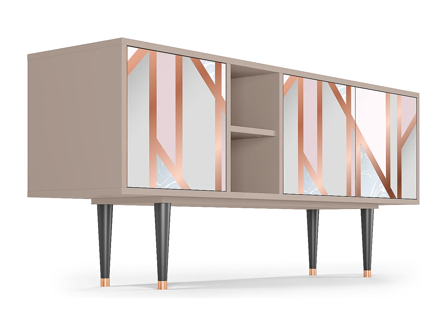 Mueble de TV - 150х69х41 cm - T5 - Champagne Story, Latte