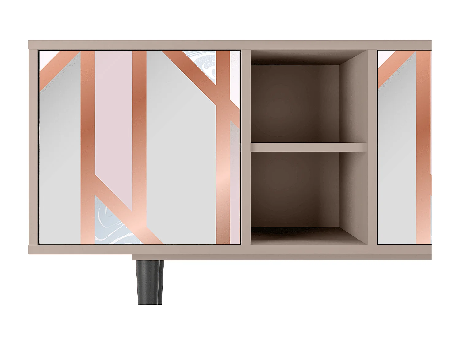 Mueble de TV - 150х69х41 cm - T5 - Champagne Story, Latte