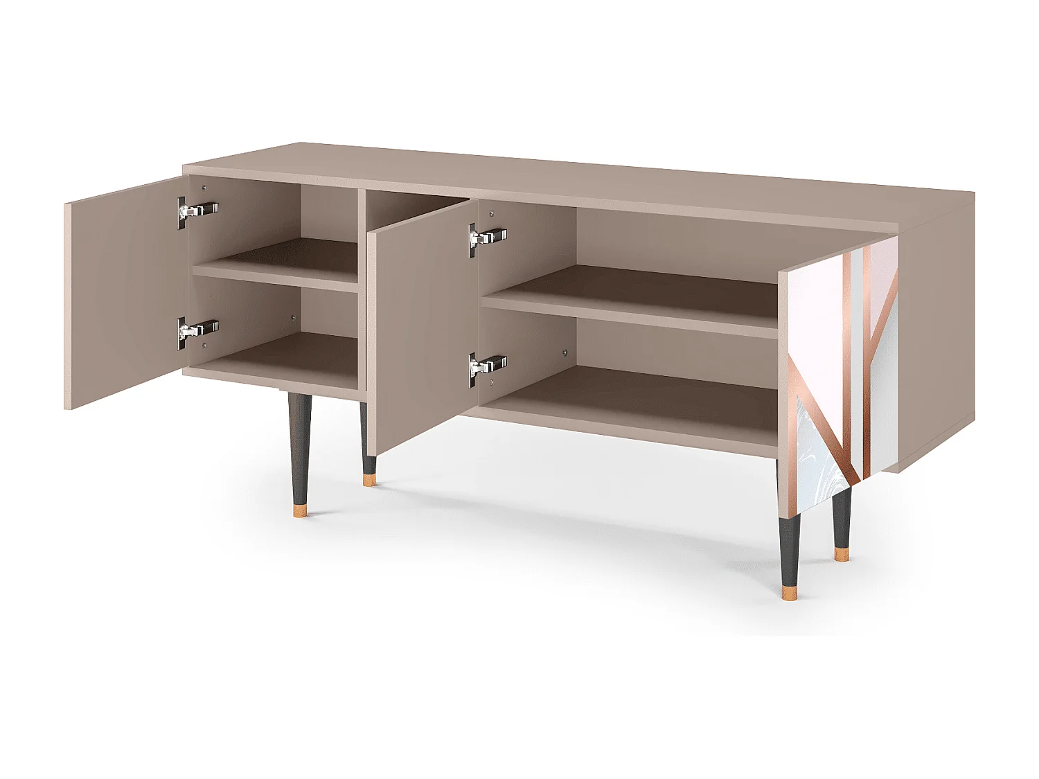 Mueble de TV - 150х69х41 cm - T5 - Champagne Story, Latte