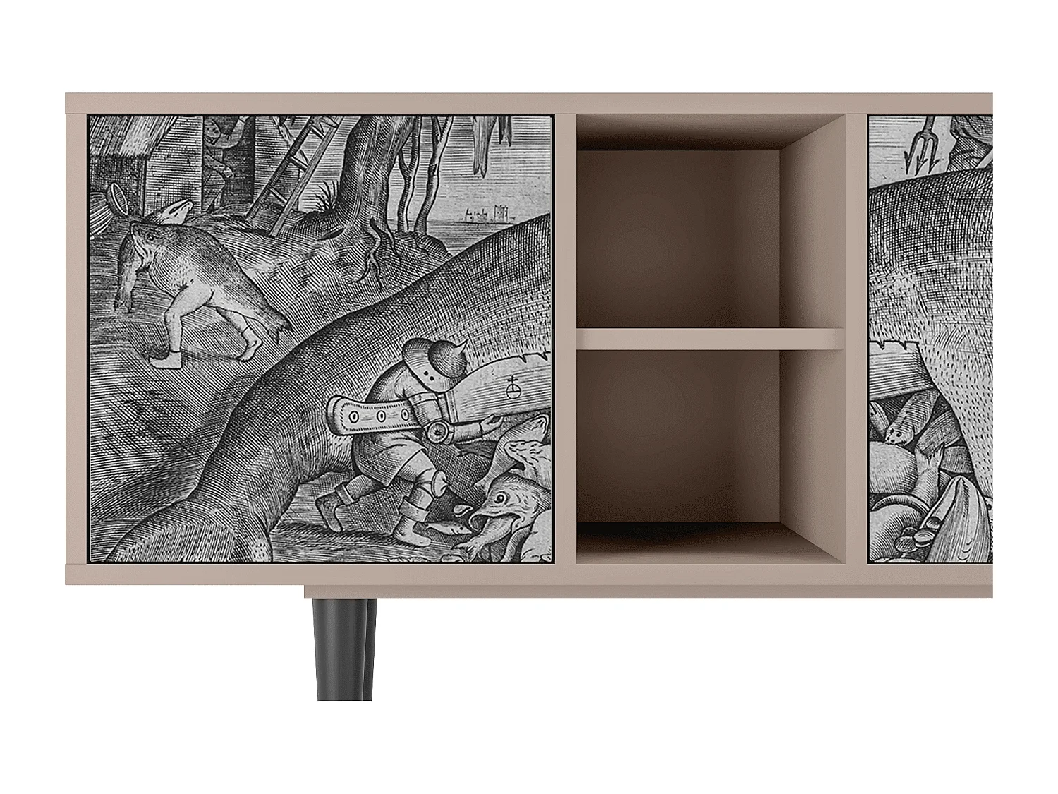 Meuble TV - 150х69х41 cm - T5 - Big Fish Eat Little, Latte