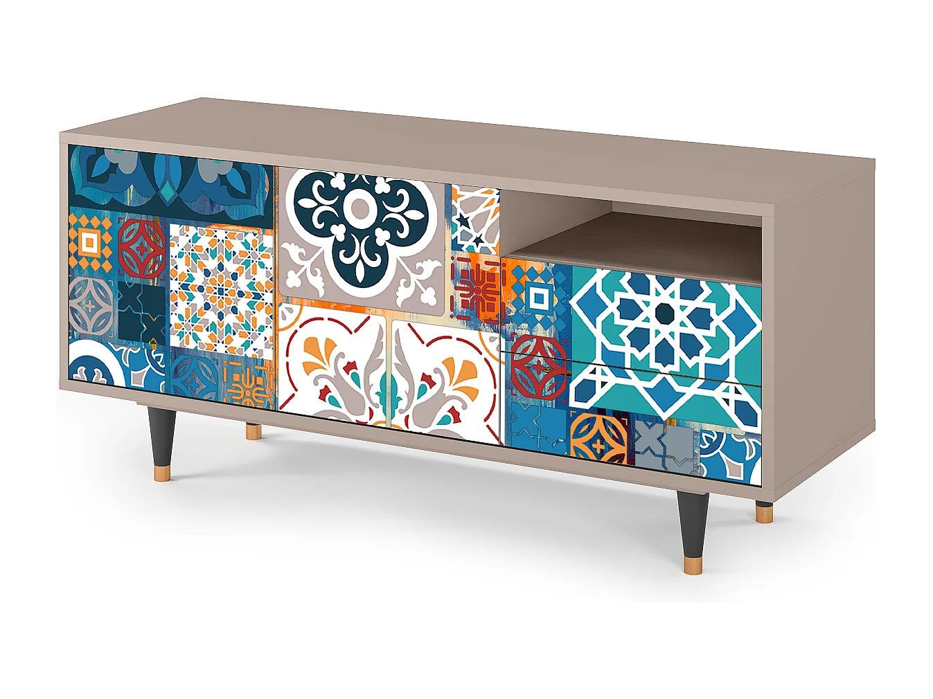 Mobile TV - 125х56х41 cm - T7 - Moroccan Market, Latte