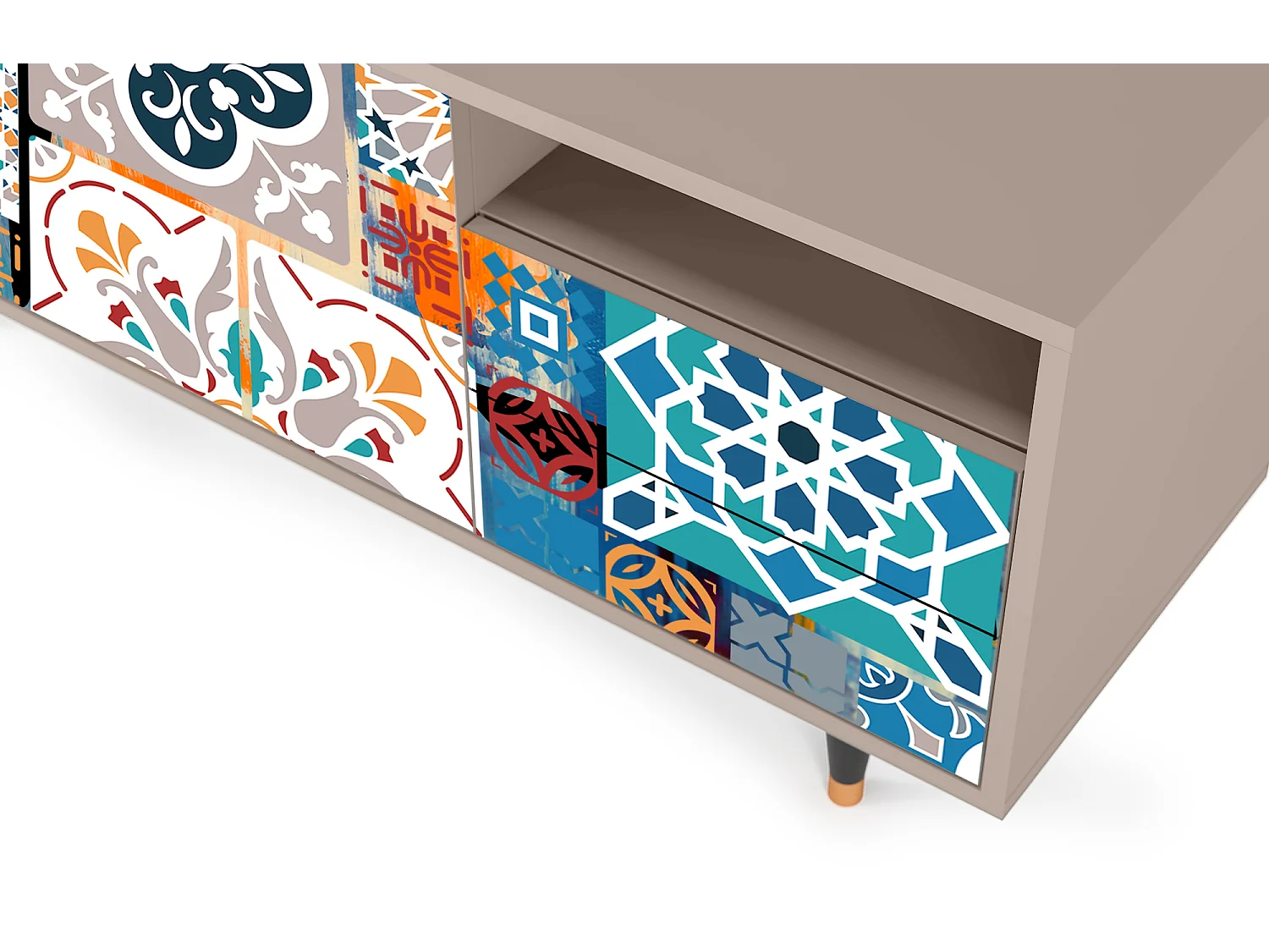 Mobile TV - 125х56х41 cm - T7 - Moroccan Market, Latte