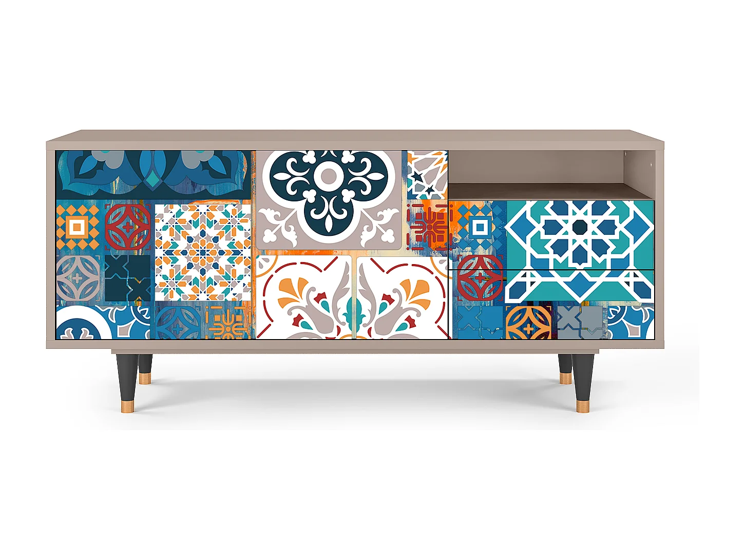 Meuble TV - 125х56х41 cm - T7 - Moroccan Market, Latte