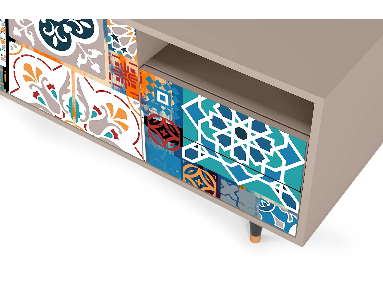 Meuble TV - 125х56х41 cm - T7 - Moroccan Market, Latte