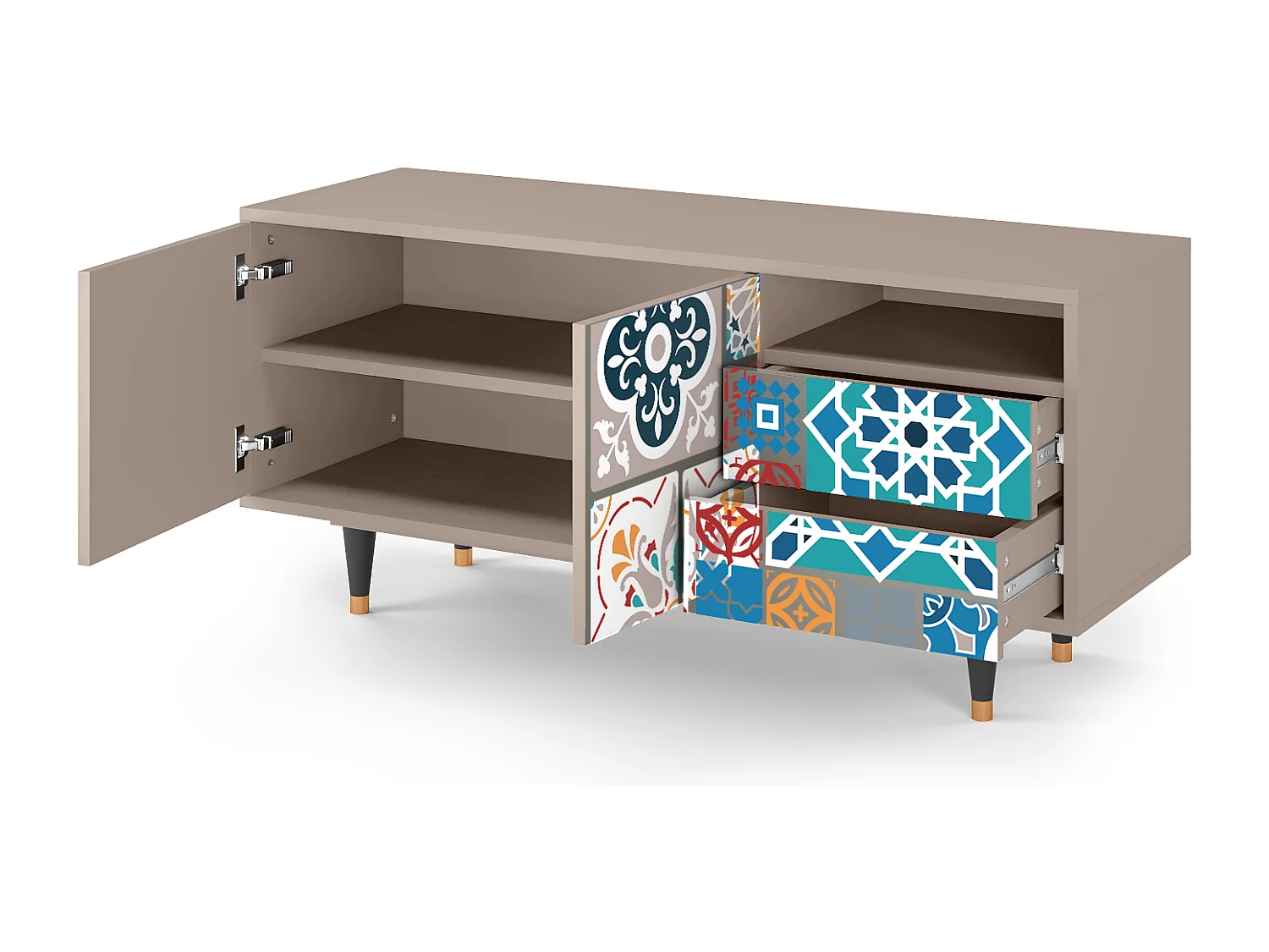 Meuble TV - 125х56х41 cm - T7 - Moroccan Market, Latte