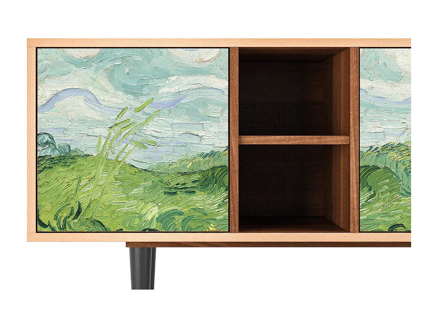 Meuble TV - 150х69х41 cm - T5 - Green Wheat Fields, Noyer