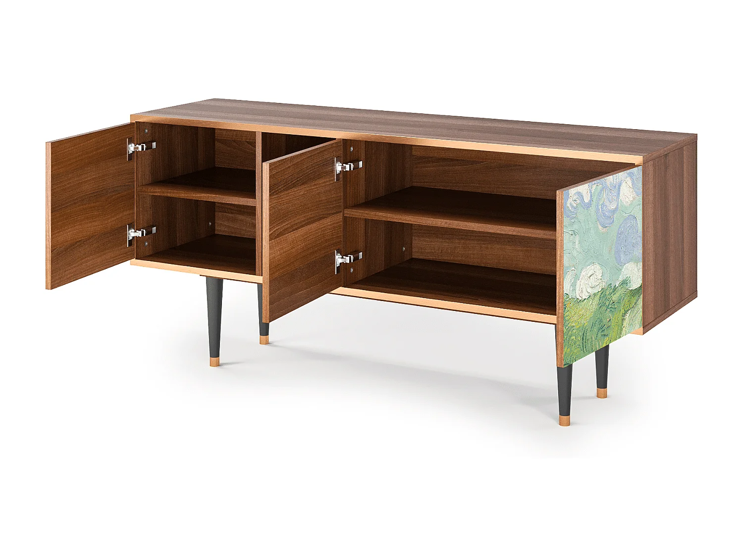 Meuble TV - 150х69х41 cm - T5 - Green Wheat Fields, Noyer