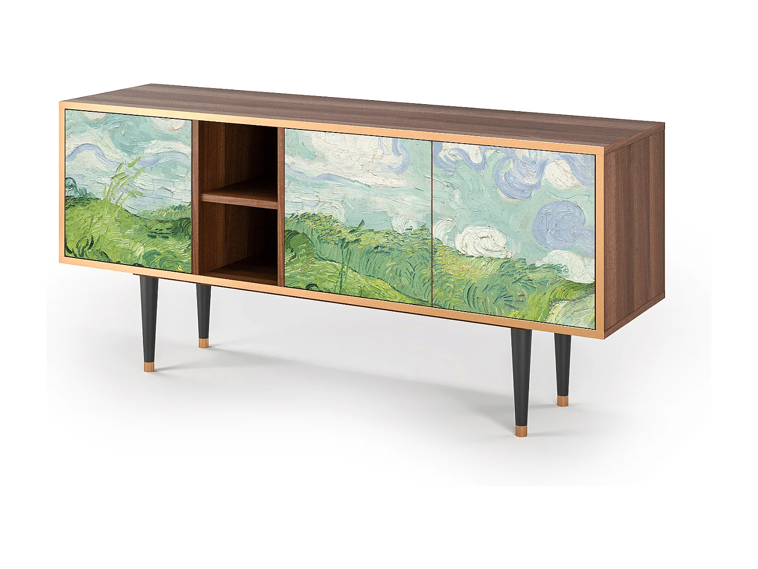 Meuble TV - 150х69х41 cm - T5 - Green Wheat Fields, Noyer