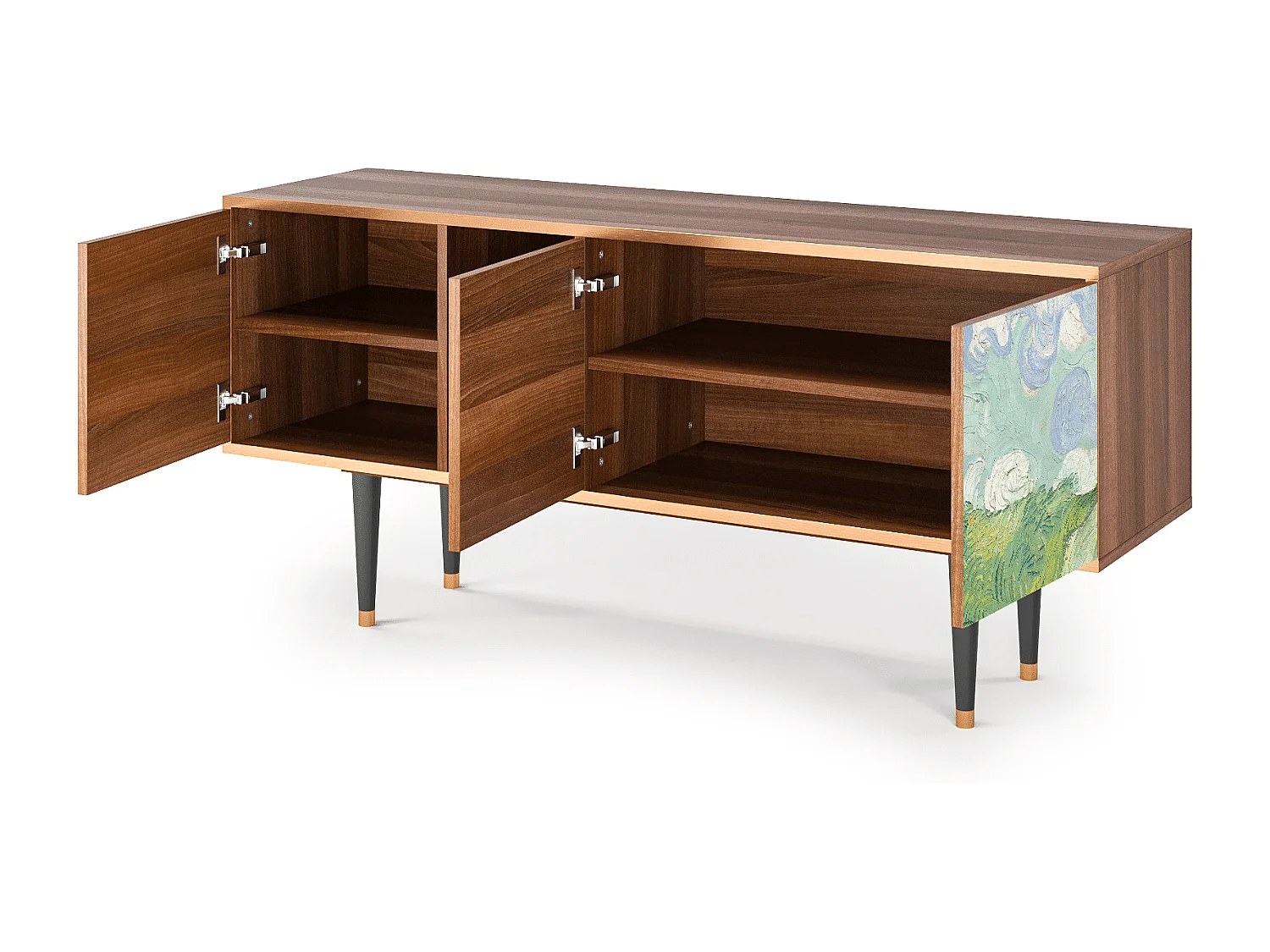 Meuble TV - 150х69х41 cm - T5 - Green Wheat Fields, Noyer