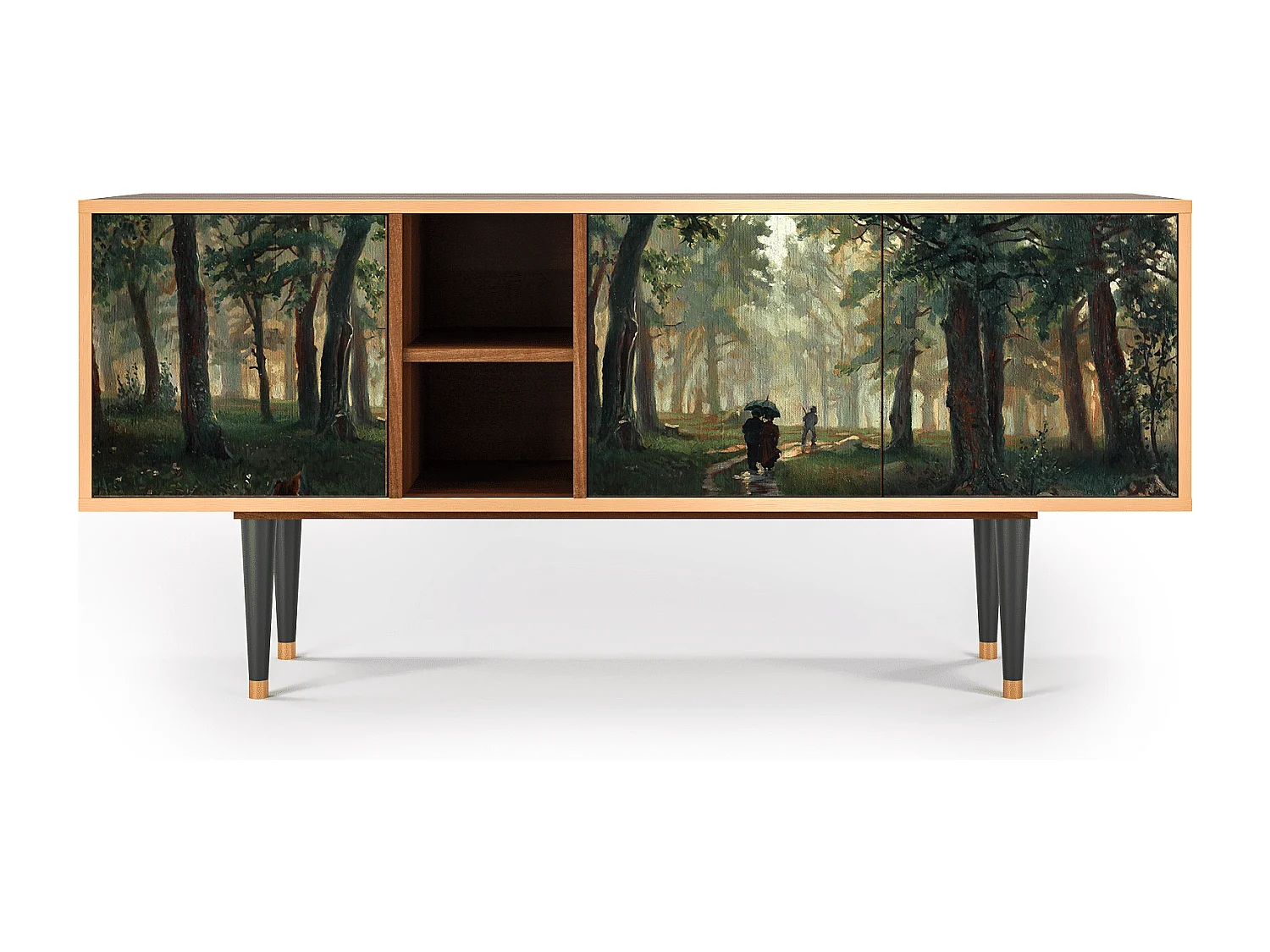 Meuble TV - 150х69х41 cm - T5 -  Rain in the Oak Forest, Noyer