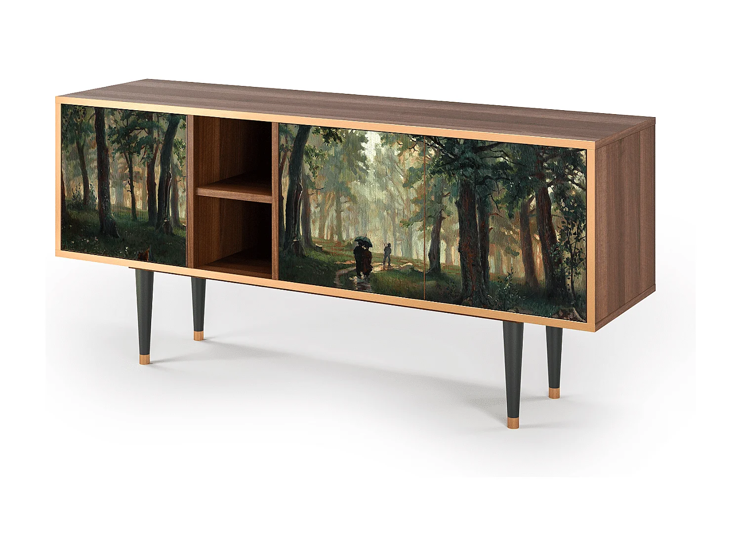 Meuble TV - 150х69х41 cm - T5 -  Rain in the Oak Forest, Noyer