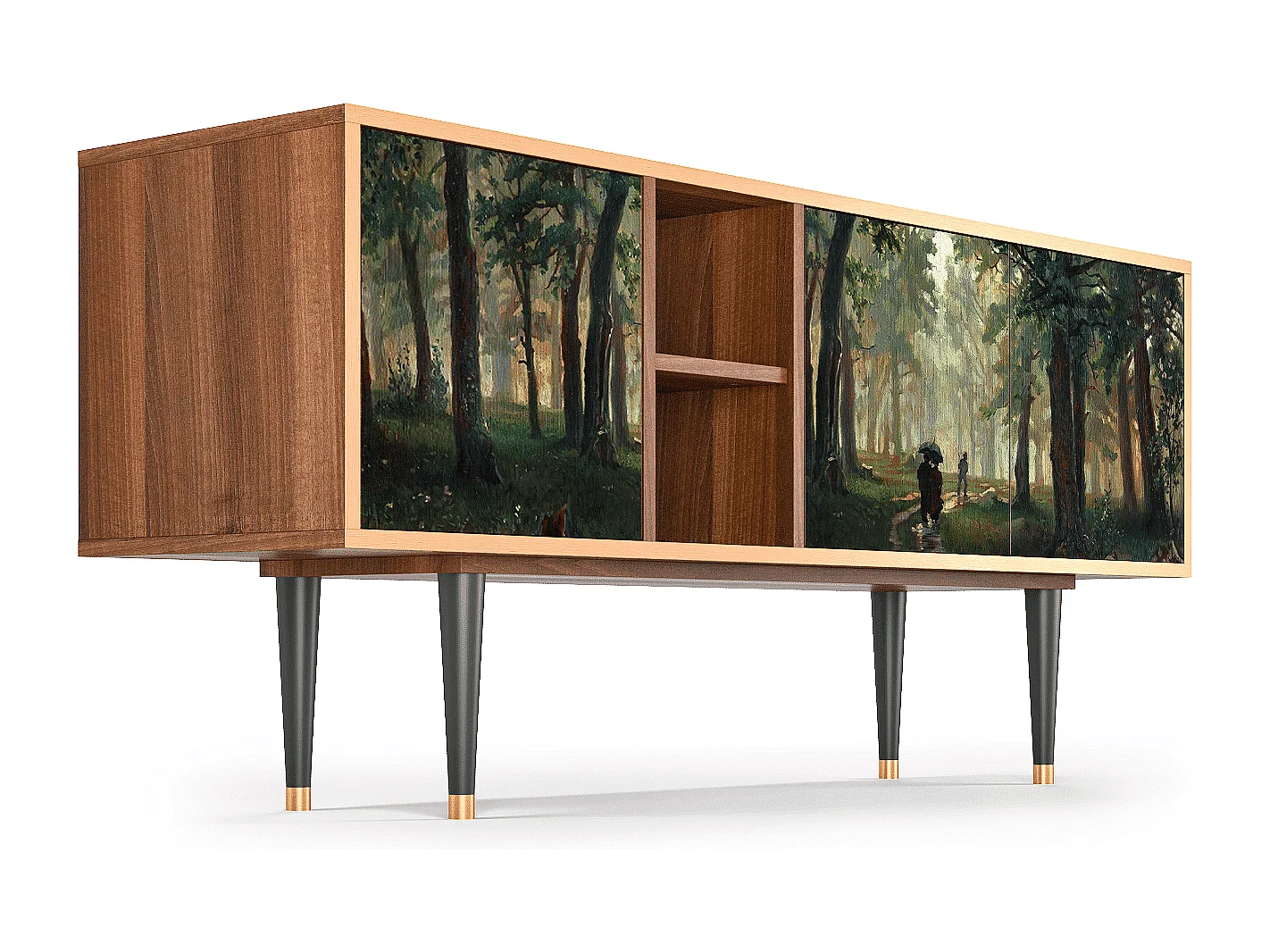 Meuble TV - 150х69х41 cm - T5 -  Rain in the Oak Forest, Noyer