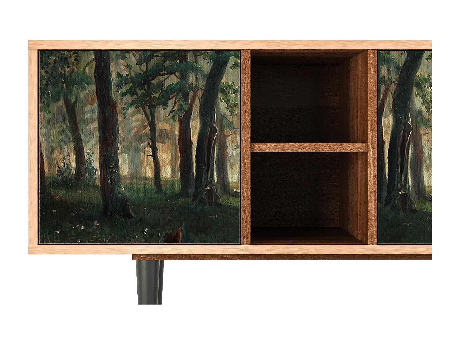 Meuble TV - 150х69х41 cm - T5 -  Rain in the Oak Forest, Noyer