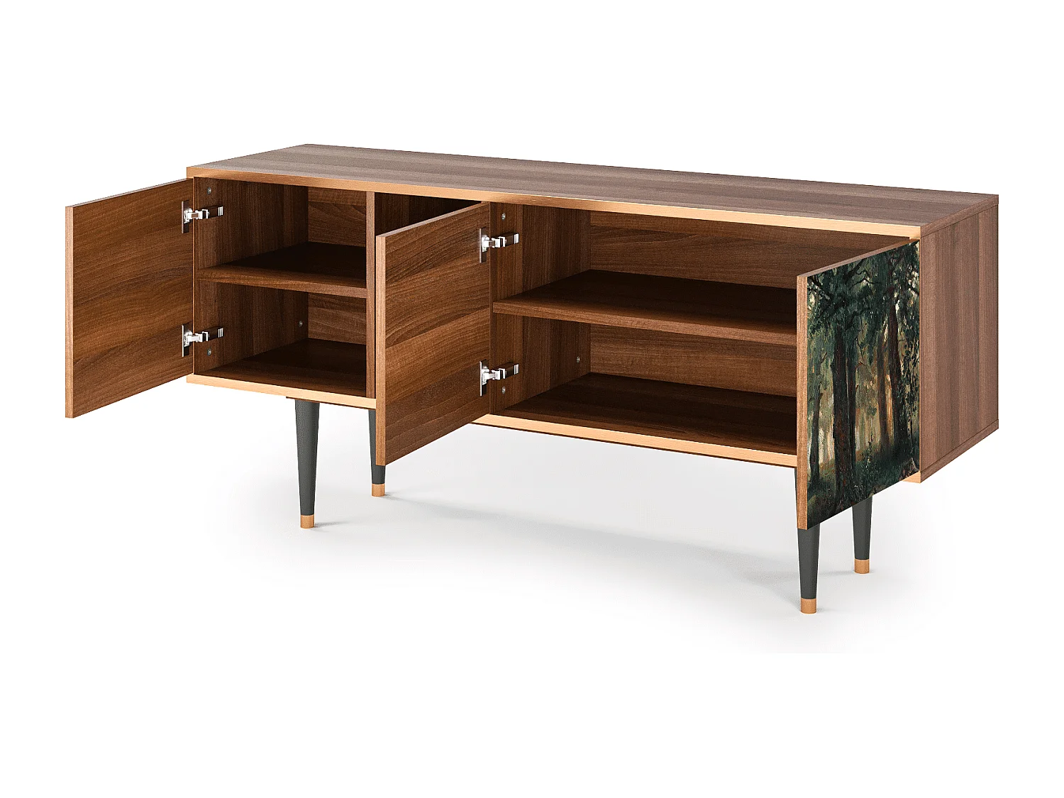 Meuble TV - 150х69х41 cm - T5 -  Rain in the Oak Forest, Noyer