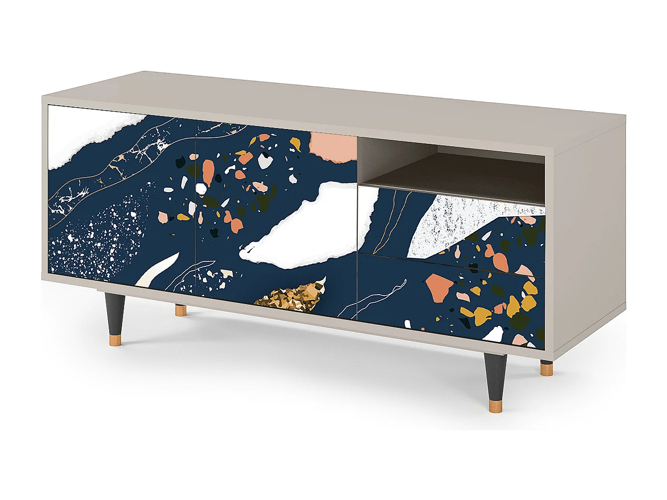 Meuble TV - 125х56х41 cm - T7 - Nude Iceberg, Sable