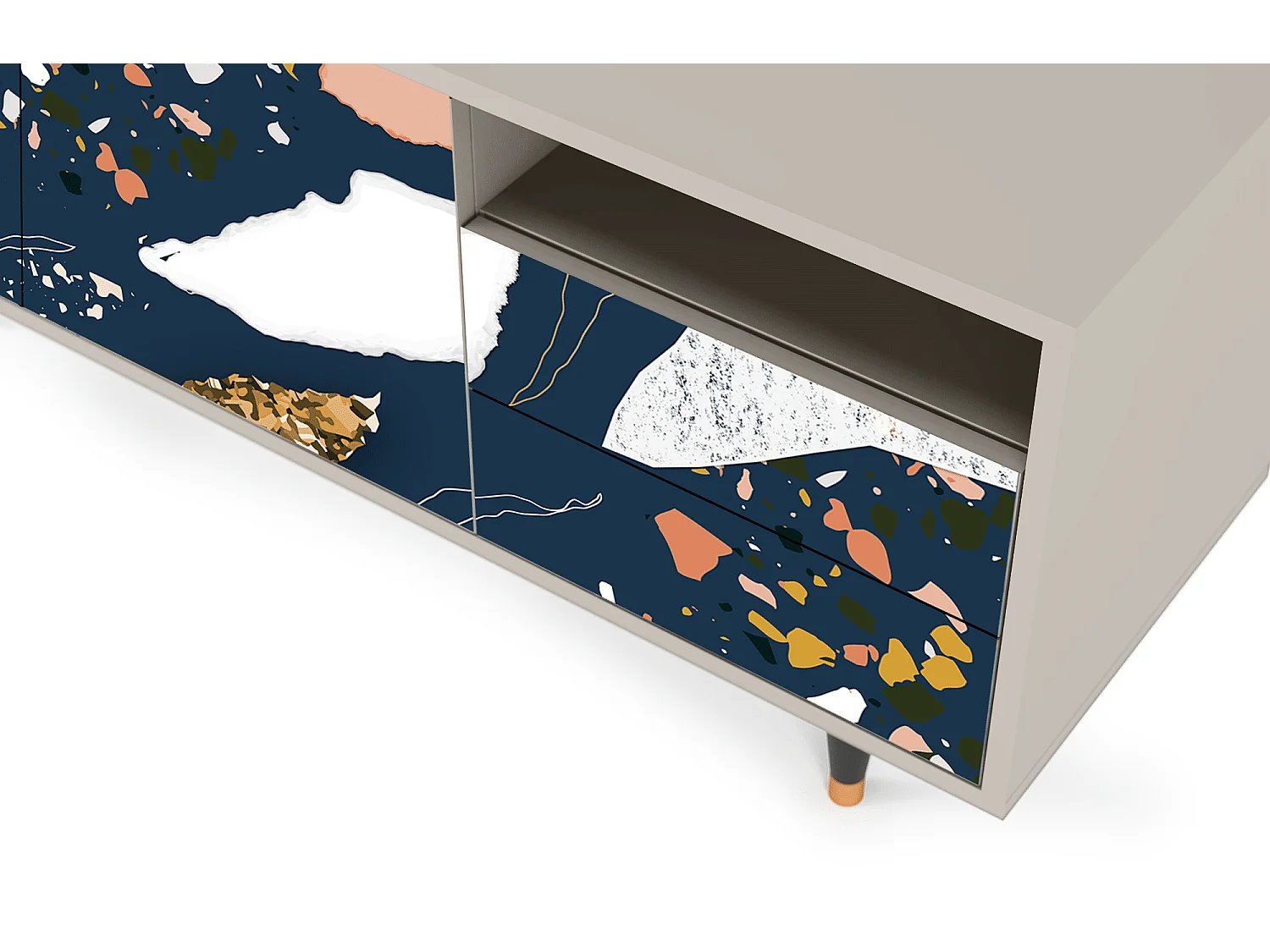 Meuble TV - 125х56х41 cm - T7 - Nude Iceberg, Sable