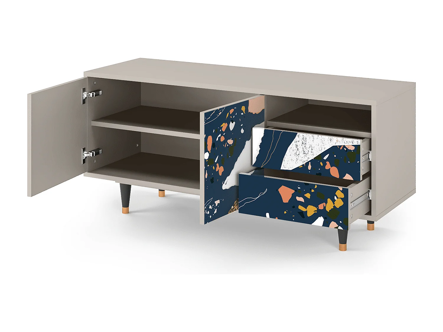 Meuble TV - 125х56х41 cm - T7 - Nude Iceberg, Sable