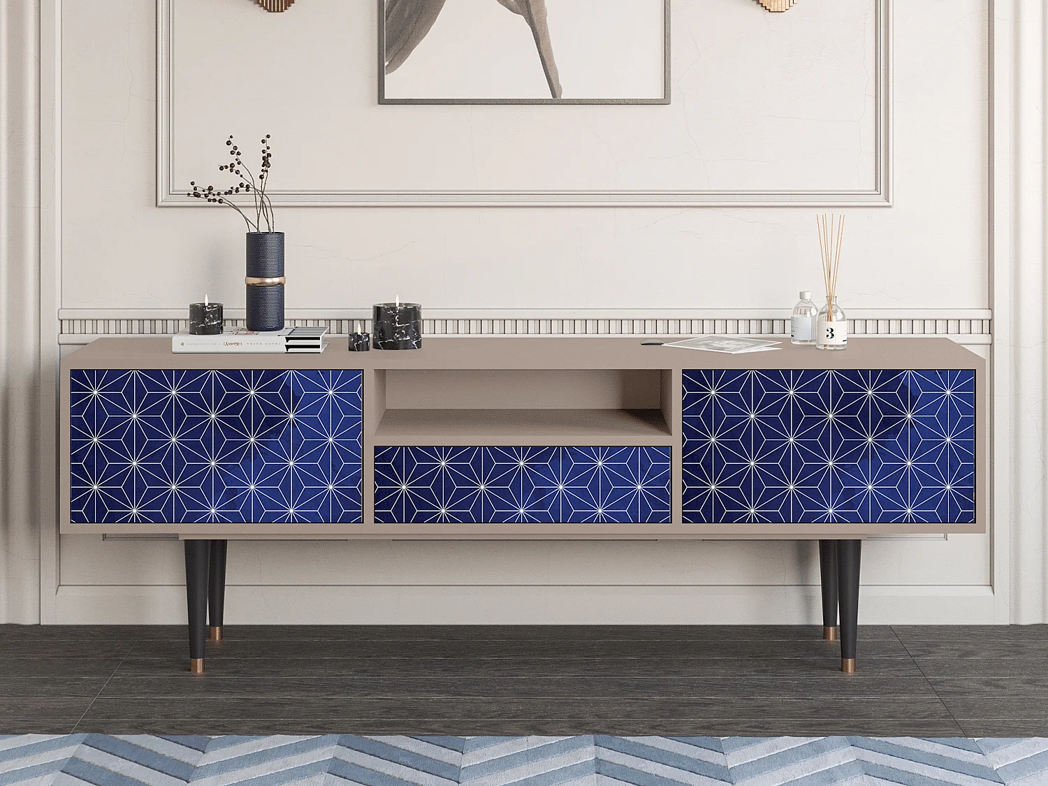 Mobile TV - 170х59х41 cm - T6 - Milky Way, Latte