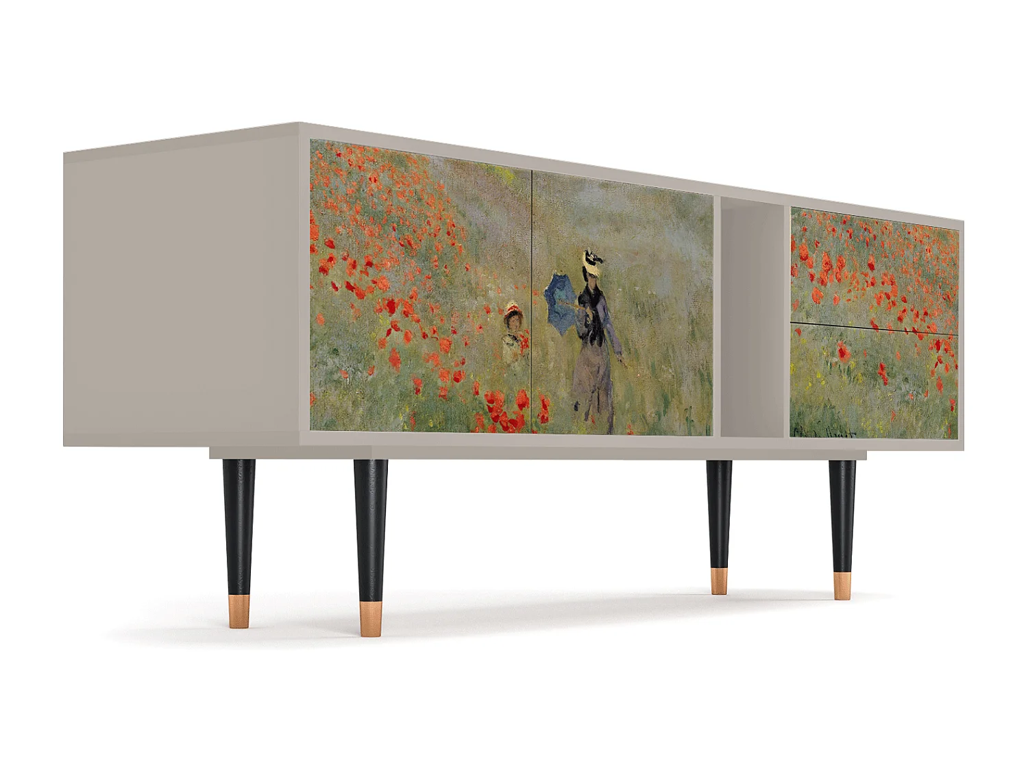Mobile TV - 170х69х48 cm - T1 - The Poppy Field   , Sabbia