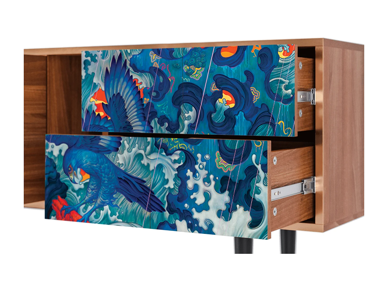 TV-meubel - 170х69х48 cm - T1 - The Girl - James Jean, Walnoot