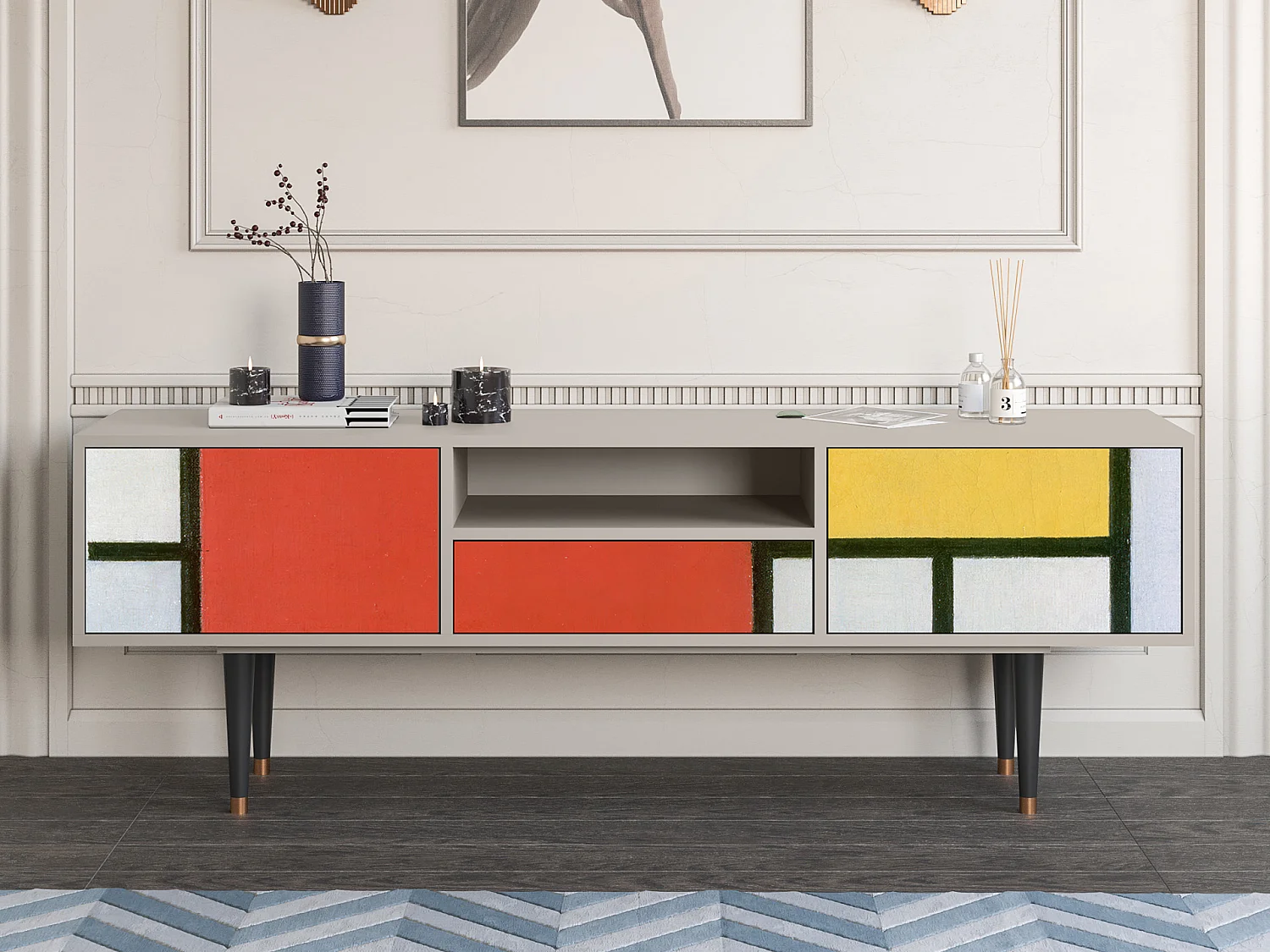 Mueble de TV - 170х59х41 cm - T6 - Composition, Areia