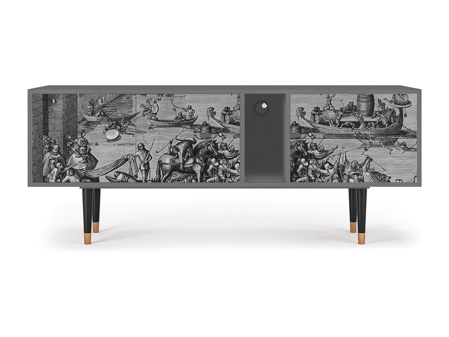 Mueble de TV - 170х69х48 cm - T1 - Saint Martin, Cinza