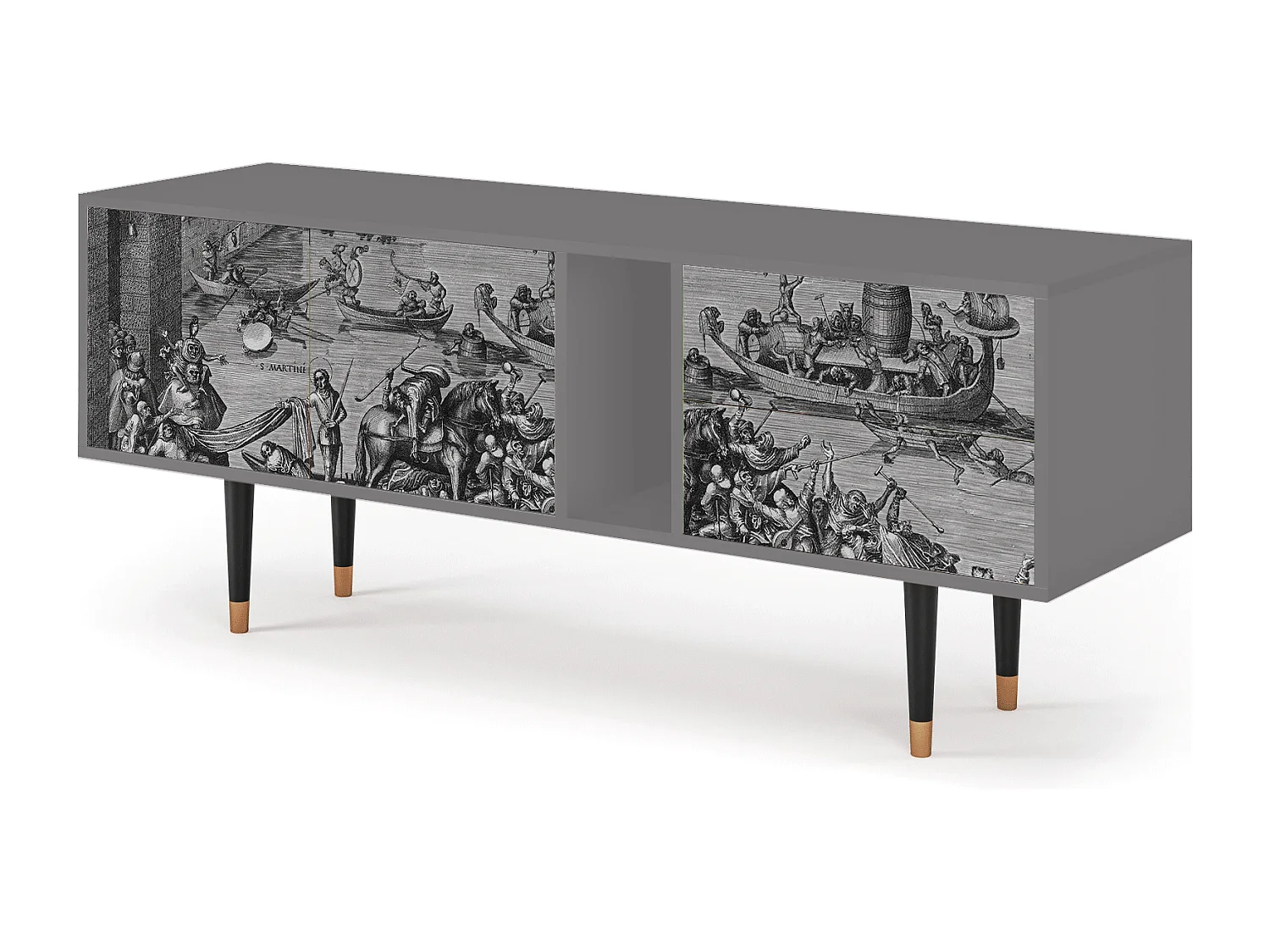 Mueble de TV - 170х69х48 cm - T1 - Saint Martin, Cinza