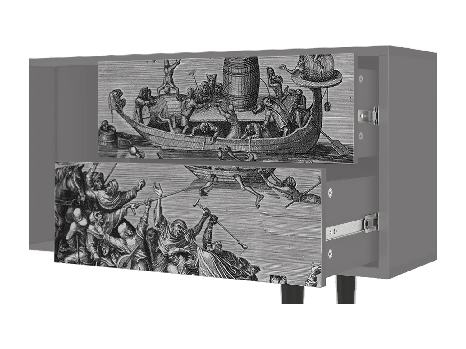 Mueble de TV - 170х69х48 cm - T1 - Saint Martin, Cinza