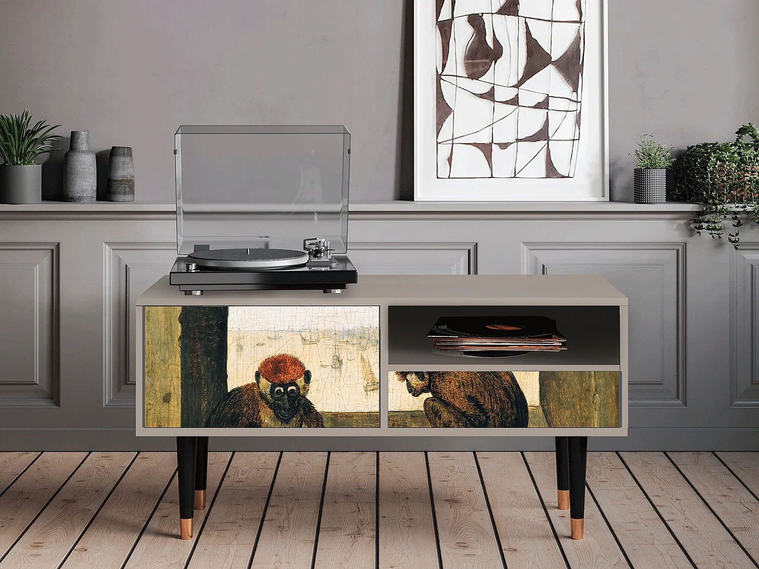 Meuble TV - 115х59х48 cm - T3 - Two Monkeys, Sable