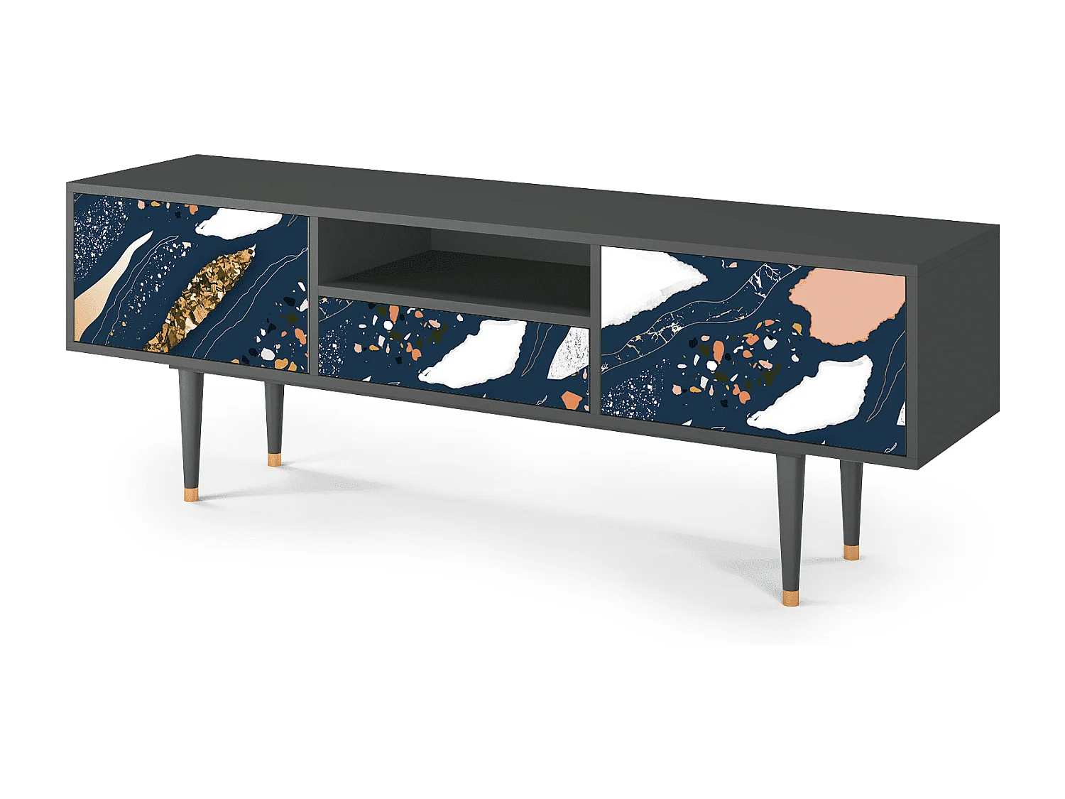 Meuble TV - 170х59х41 cm - T6 - Nude Iceberg, Anthracite