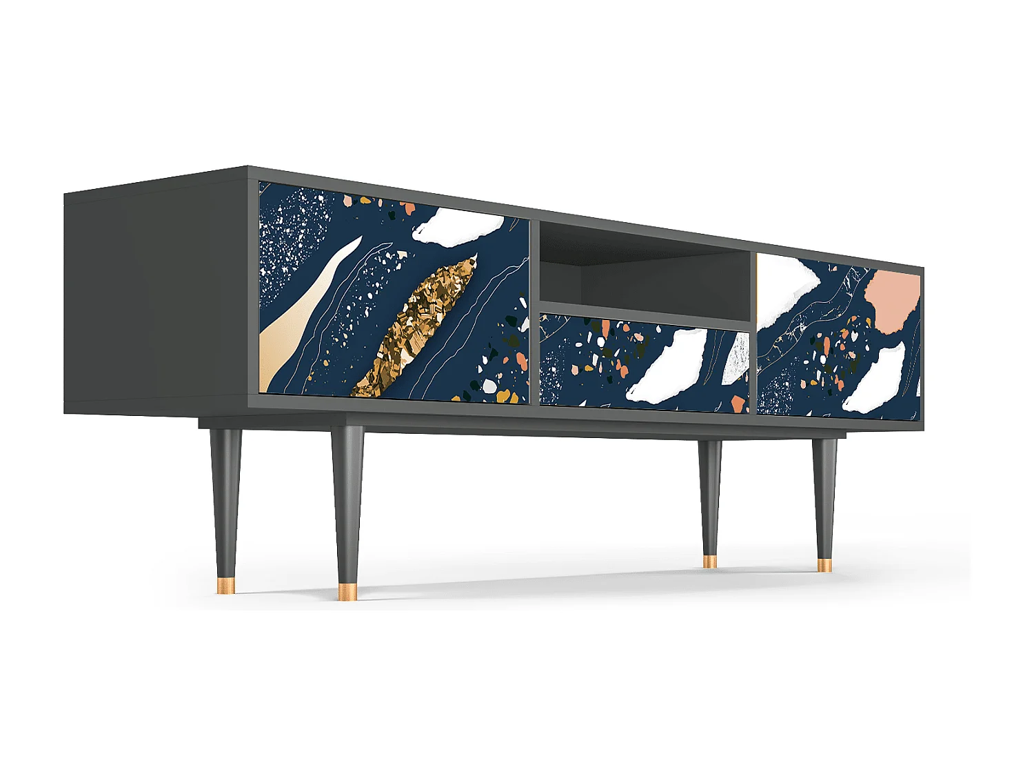 Meuble TV - 170х59х41 cm - T6 - Nude Iceberg, Anthracite